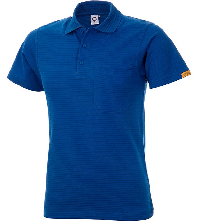 ESD Polo-Shirt short sleeve cobalt blue 180g/m²