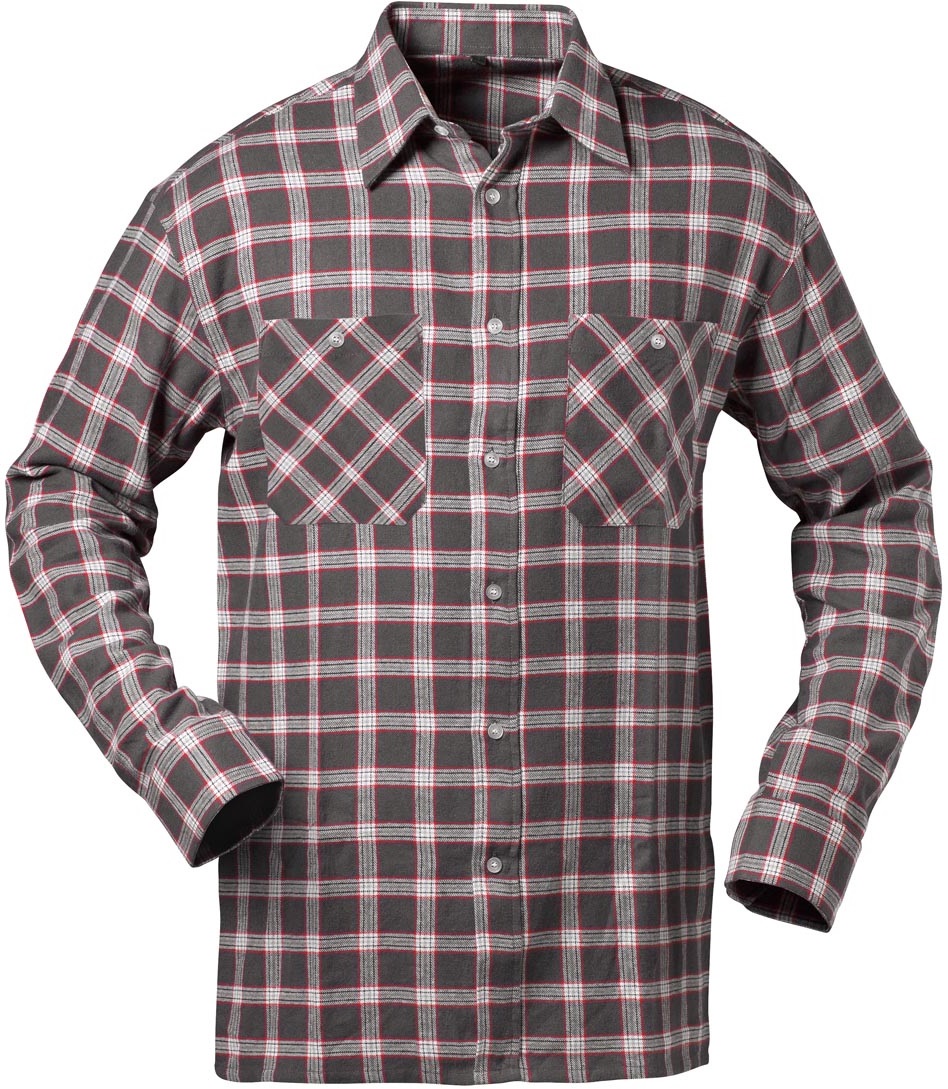 Craftland 1731 NASHVILLE flannel shirt grey/white/red checkered