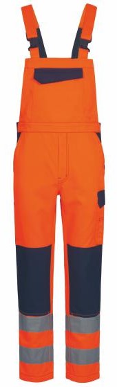 23725 Safestyle 23725 BAUTZEN Warnschutz-Latzhose leuchtorange-marine