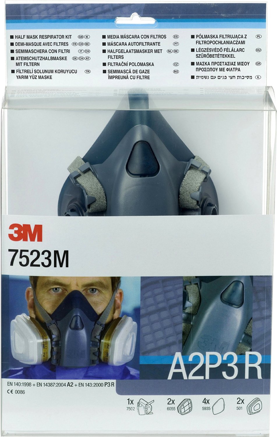 7523m 3M 7500 Series Half Mask Set 7523M A2P3R