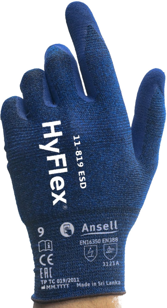 Ansell HyFlex 11-819 ESD Nitrilschaum-Schutzhandschuhe antistatisch