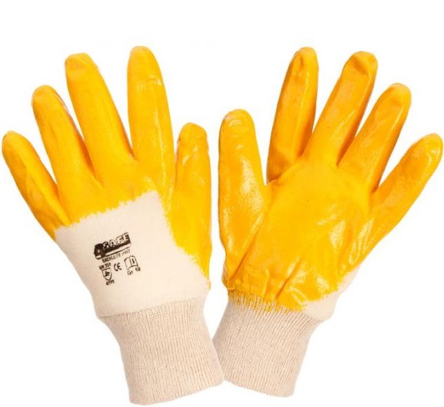 h407-1 4Safe H407 Excellite nitrile gloves yellow partly coated