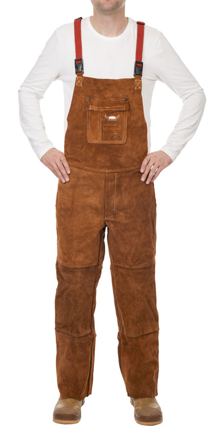 140617-44-7440_7648-front-425x850-lr-jpg Weldas Lava Brown 44-7440/7648 Cowhide Split Leather Welding Dungarees