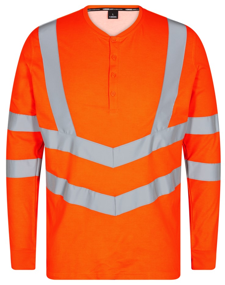 Engel 9548-182 Safety Grandad long-sleeved shirt with high-visibility protection