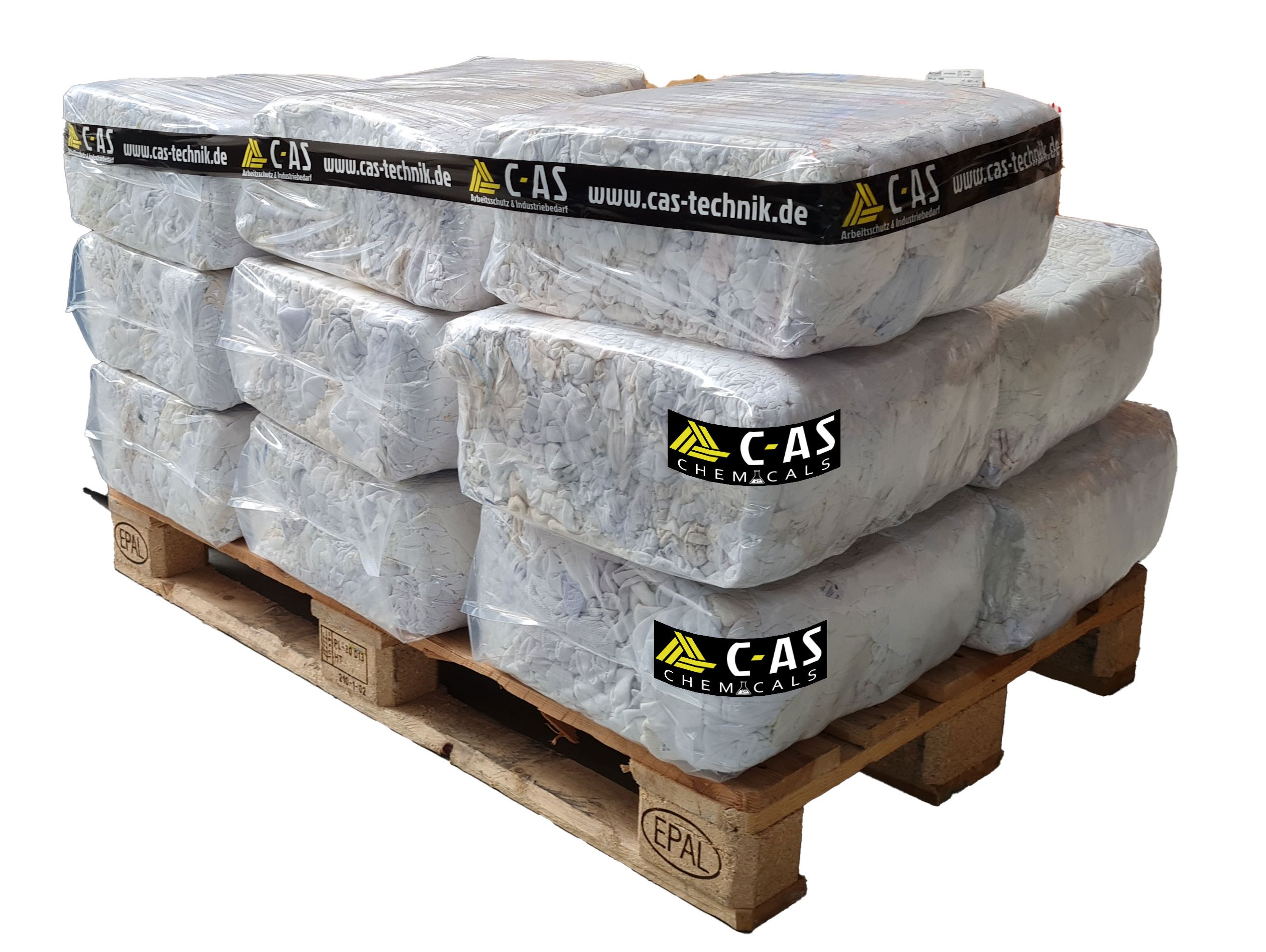 White tricot cleaning cloth TW1 - half pallet - 15 pressed bales a 10 kg