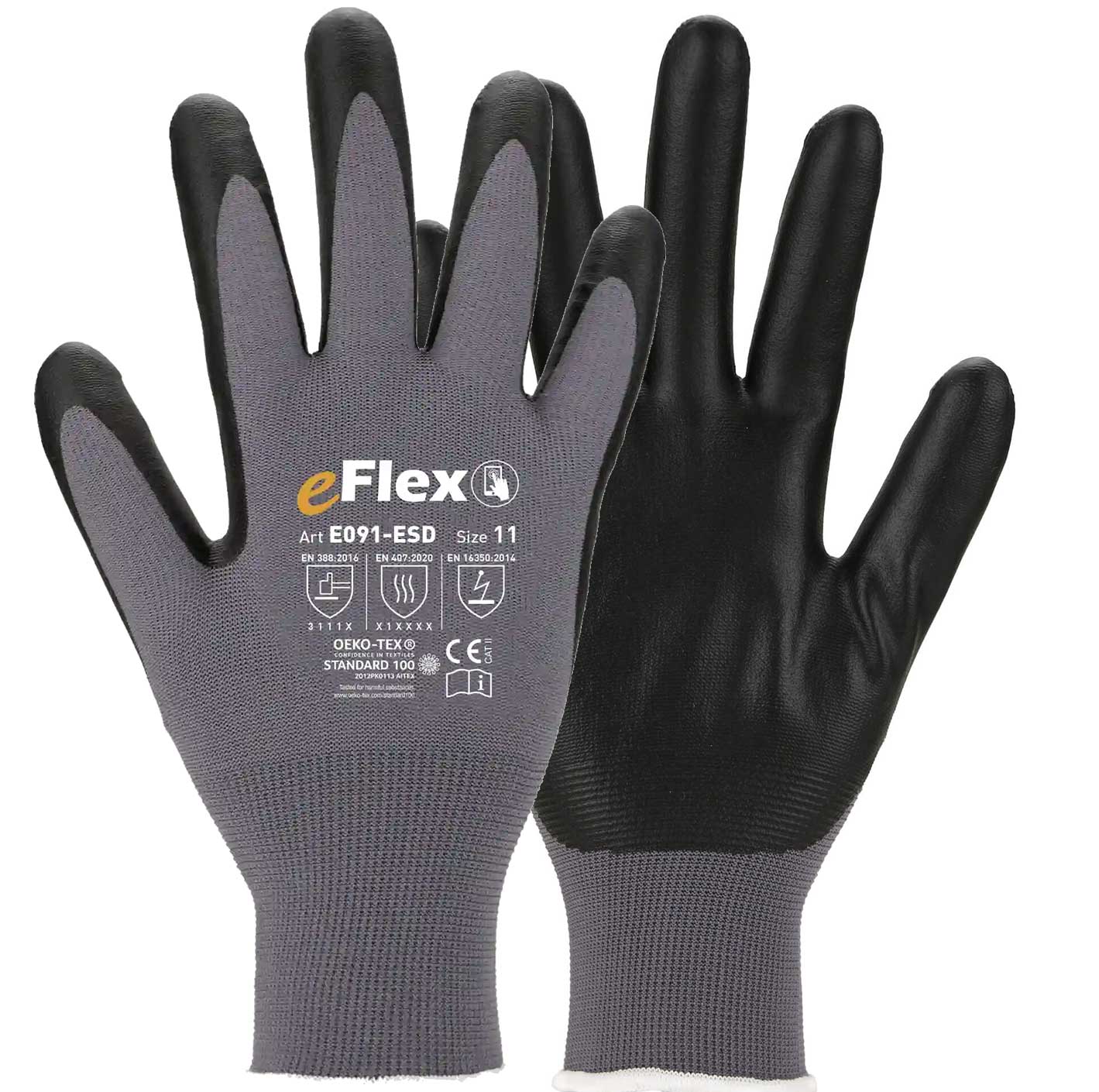 E091-ESD Asatex E091-ESD Nitrile Fine Knit Gloves with ESD Protection