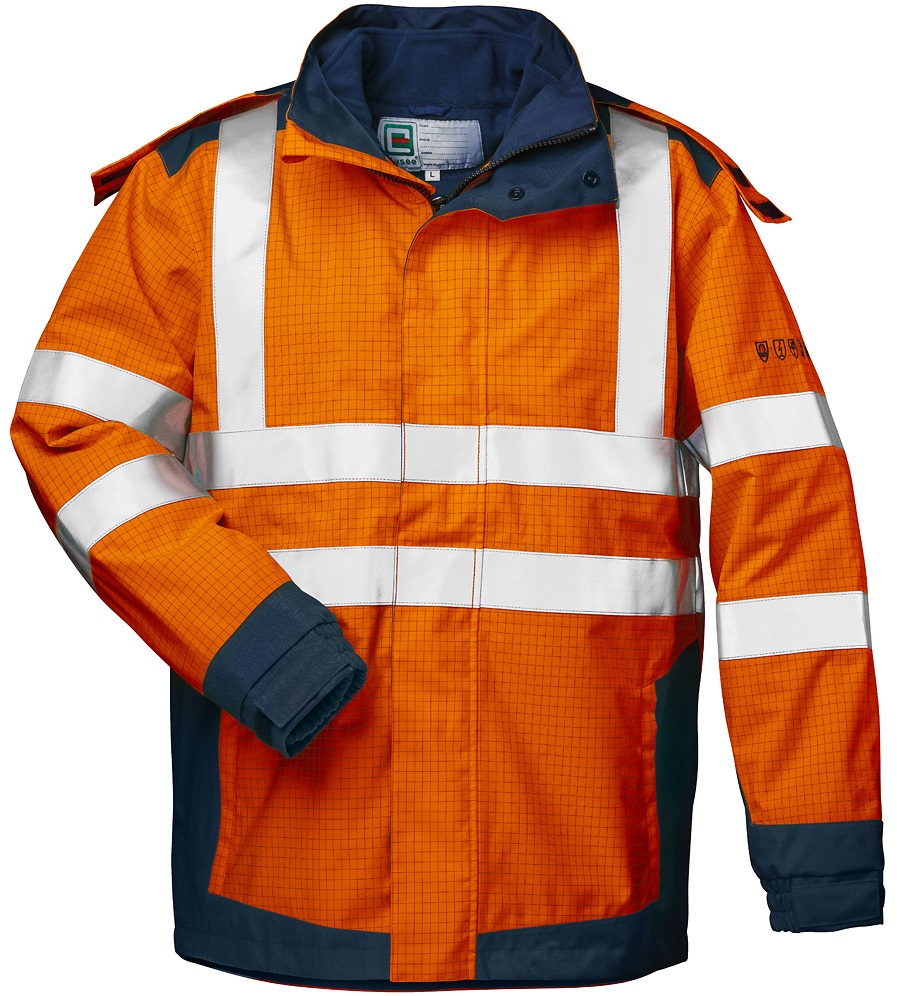 elysee 23415 Gerhard Multinorm warning parka 3 IN 1 orange-navy