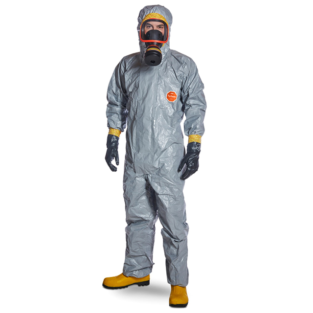 DuPont Overall Tychem 6000 F Plus TFCHZ5TGY08 mit Handschuhen
