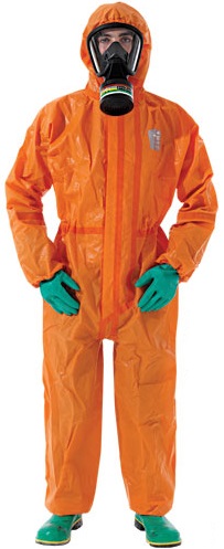 or50-t-00-122 Microchem / AlphaTec 5000 Overall with hood and booties model 122 orange