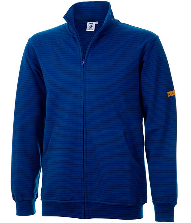 400-300-1-1 ESD Sweat-Jacket/Zip cobalt blue 300g/m²