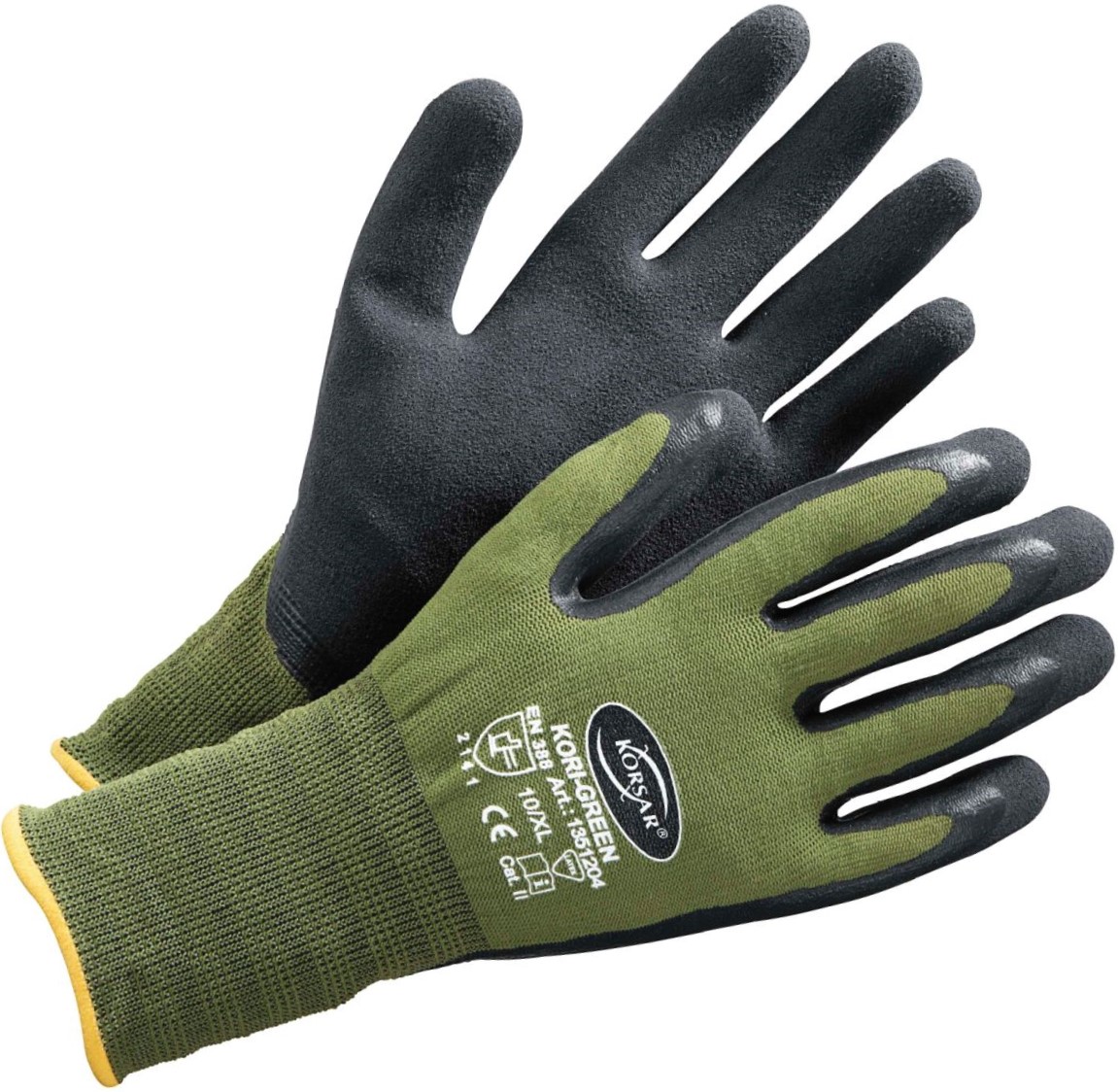 100_42704 Korsar Kori-Green latex foam protective gloves