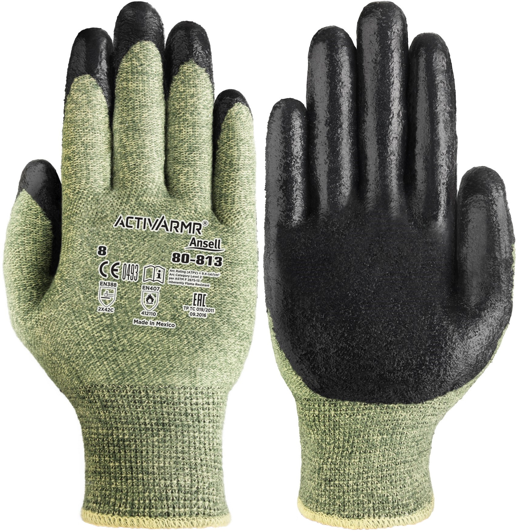 80-813_Back_whitezIE6hwm7FDnU4 Ansell ActivArmr 80-813 Cut protection gloves with neoprene coating (ex: Powerflex®)