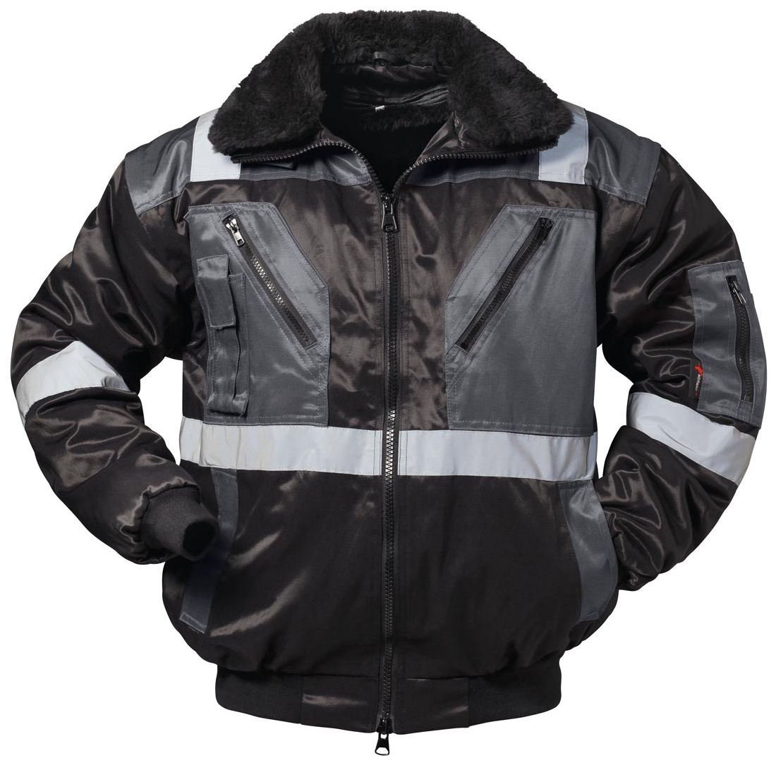 Norway Kirkenes 23643 4-in-1-Pilotjacke mit Reflexstreifen schwarz-grau