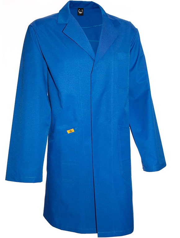 1010-155-3 ESD men's coat long sleeve cornblue 155g/m²