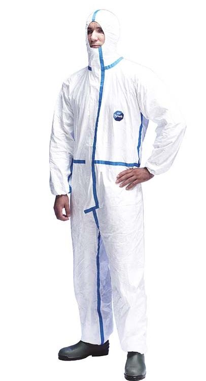 DuPont Tyvek 600 Plus CHA5a protective coverall cat. III Type 4 + 5 + 6