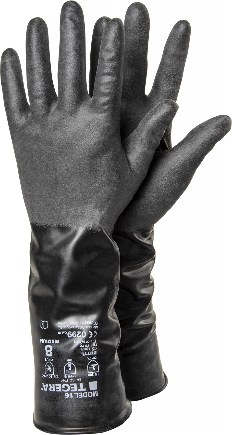 16 ejendals Tegera 16 butyl chemical protective gloves