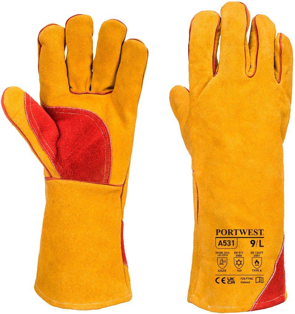 4567 Portwest A531 Cowhide Split Leather Type A Welding Gloves