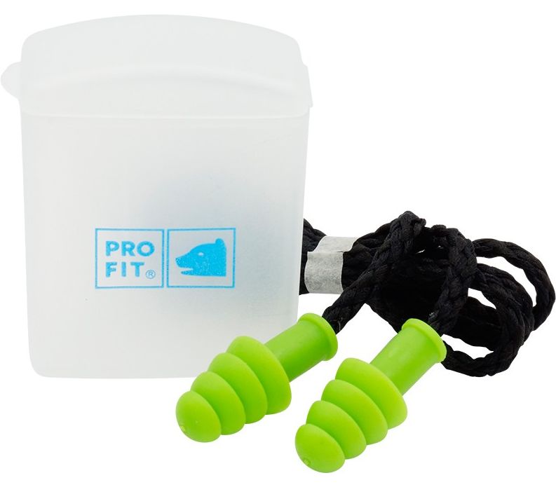 23196 Pro-Fit Prosoft 34 reusable hearing protection plugs with cord green