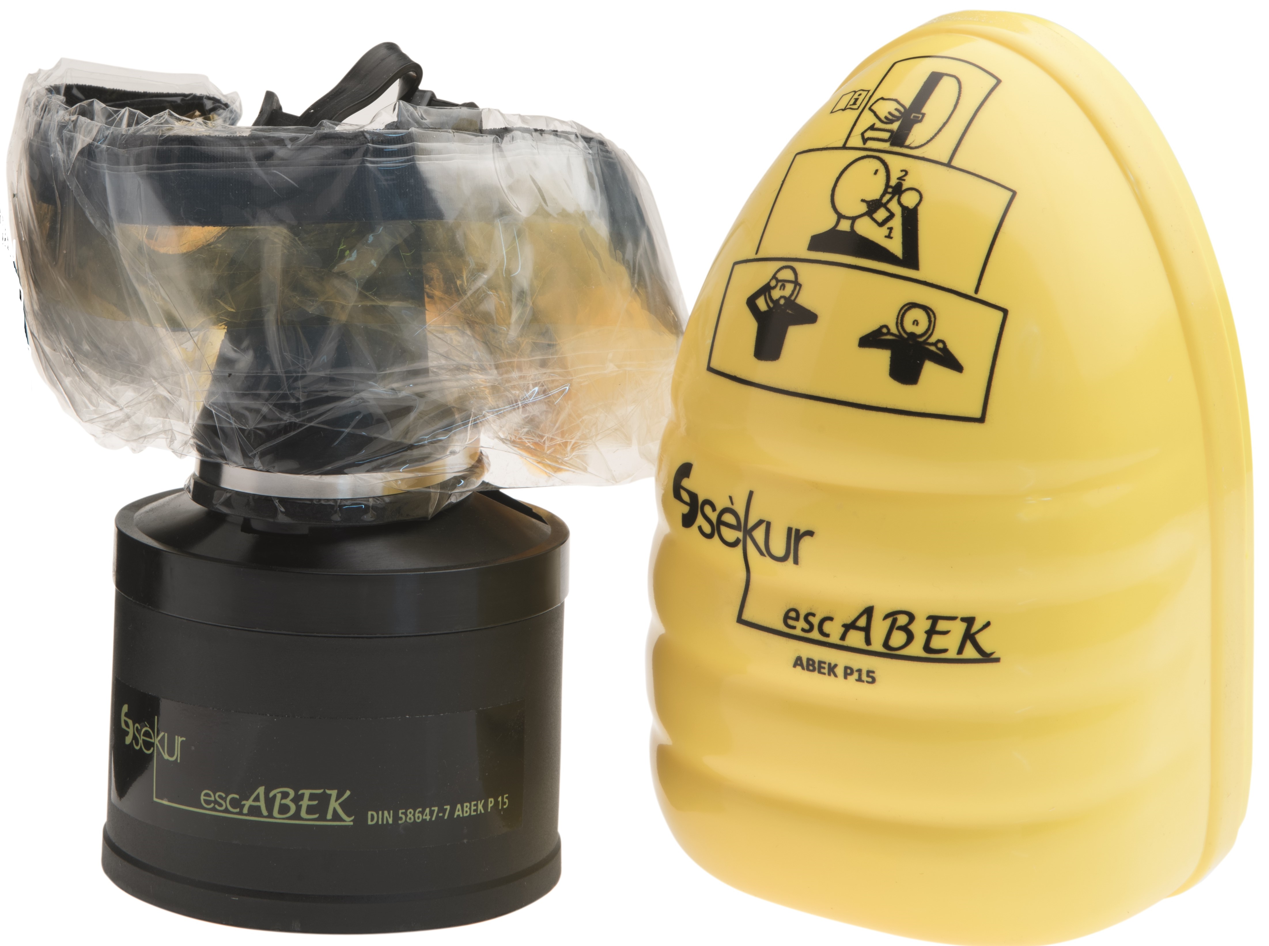 29yan0Q6FbLMHk Ekastu escape filter device with hood escABEK-P3 15 with belt holder