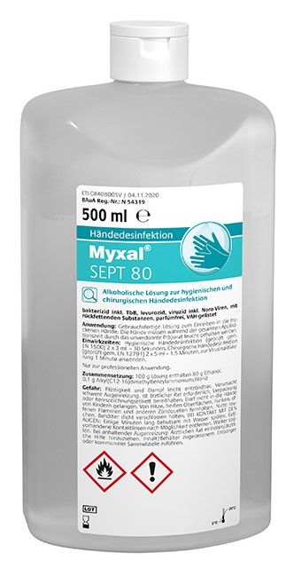 greven13DRFR8Mofj1HI9 Greven Hand disinfectant Myxal Sept 80 - 500 ml bottle