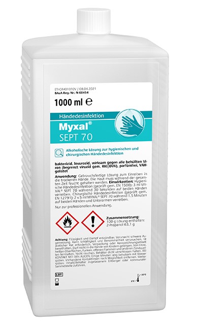 greven10elTRBHLqGB7BO Greven Hand disinfectant Myxal Sept 70 1 litre hard bottle