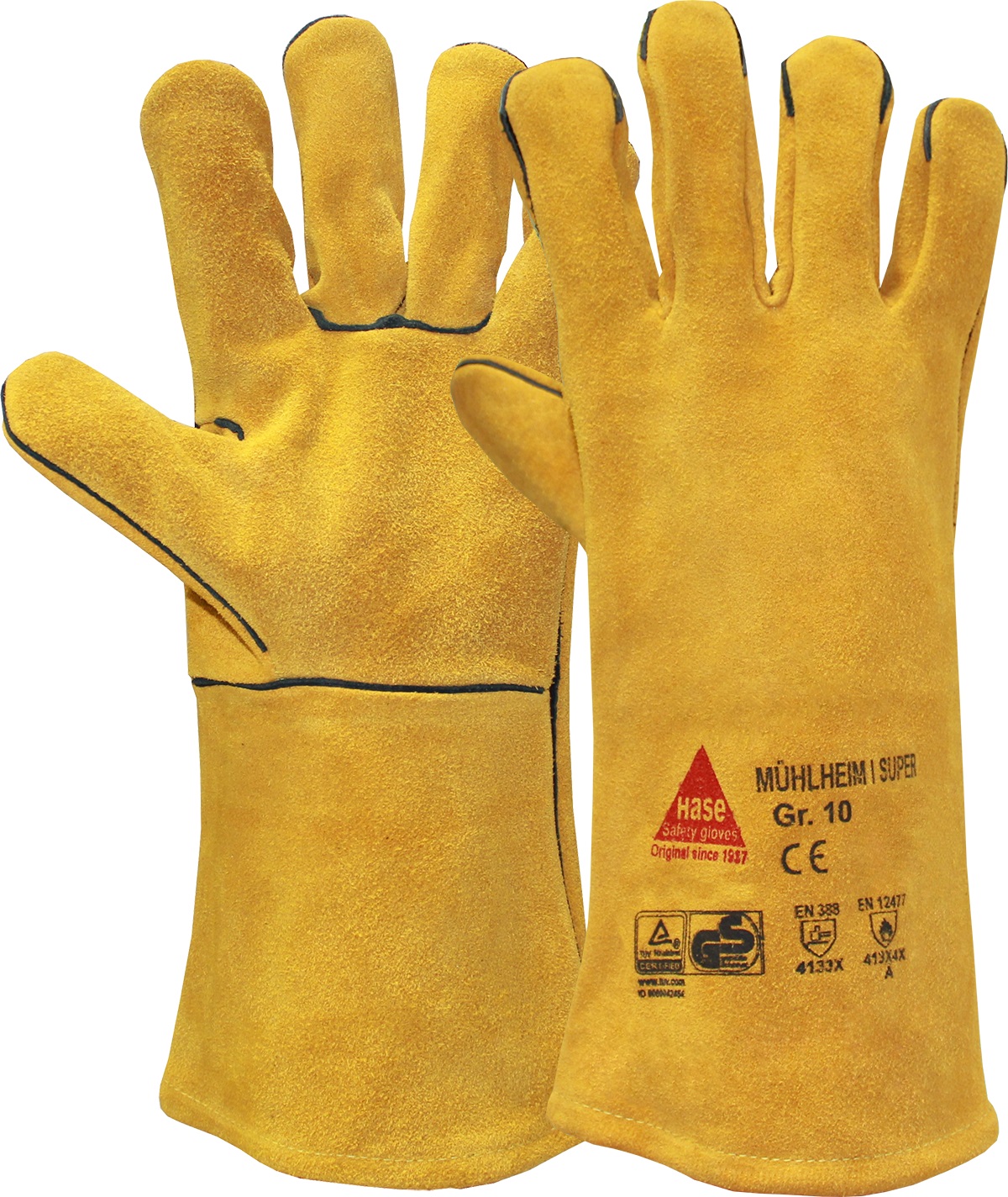 Hase 301010 Mühlheim I Super Rindspaltleder-Schweißerschutzhandschuhe