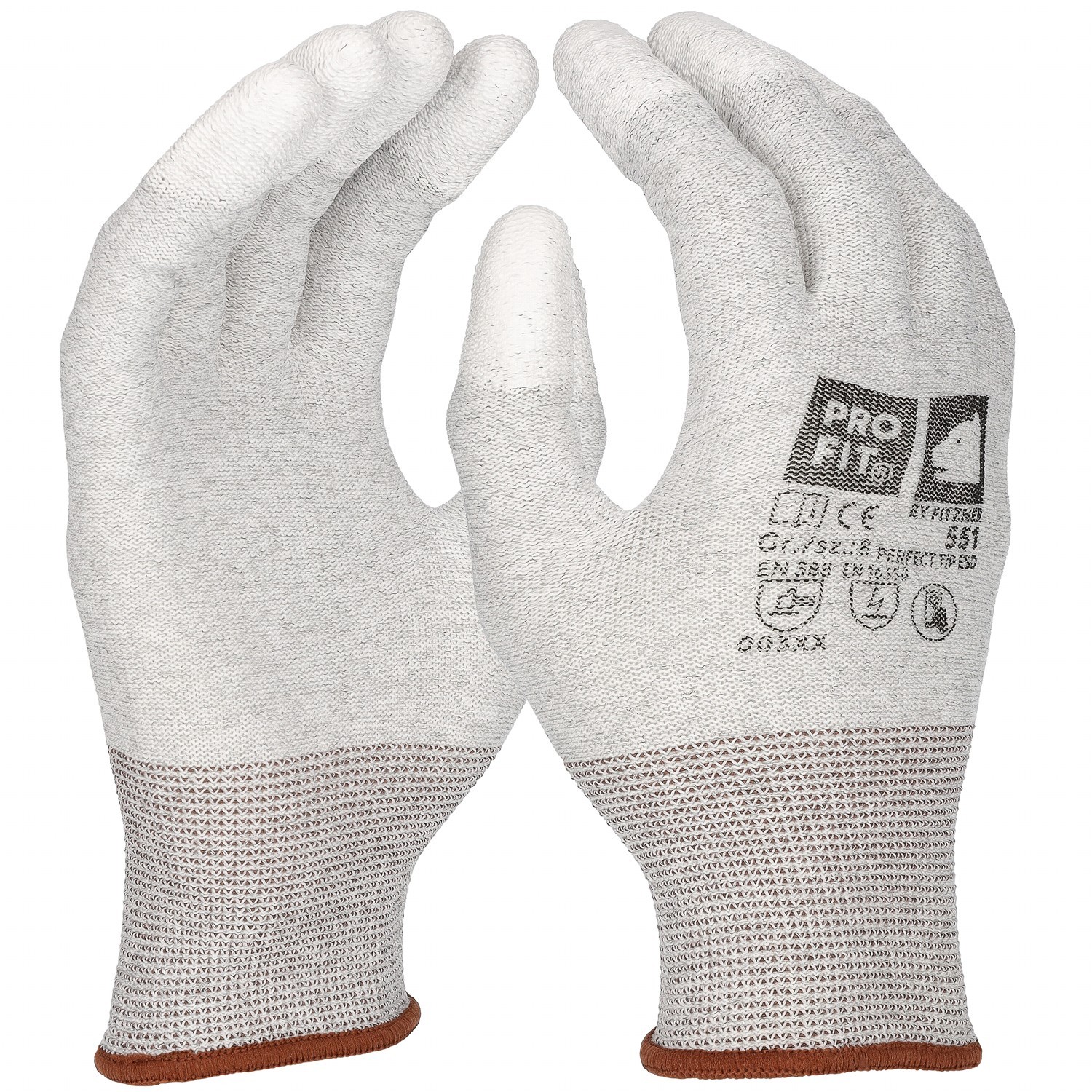 Pro-Fit 551 Perfect tip ESD Fingerkuppen PU Schutzhandschuhe weiß