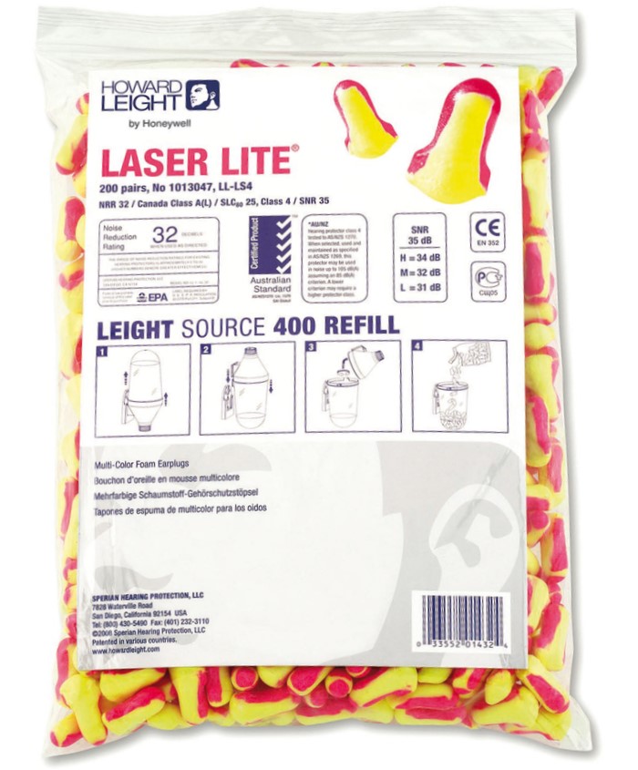 color_front-laser-lite-refill-n-a Howard Leight Laser Lite Hearing Protection Plugs Refill for HL400