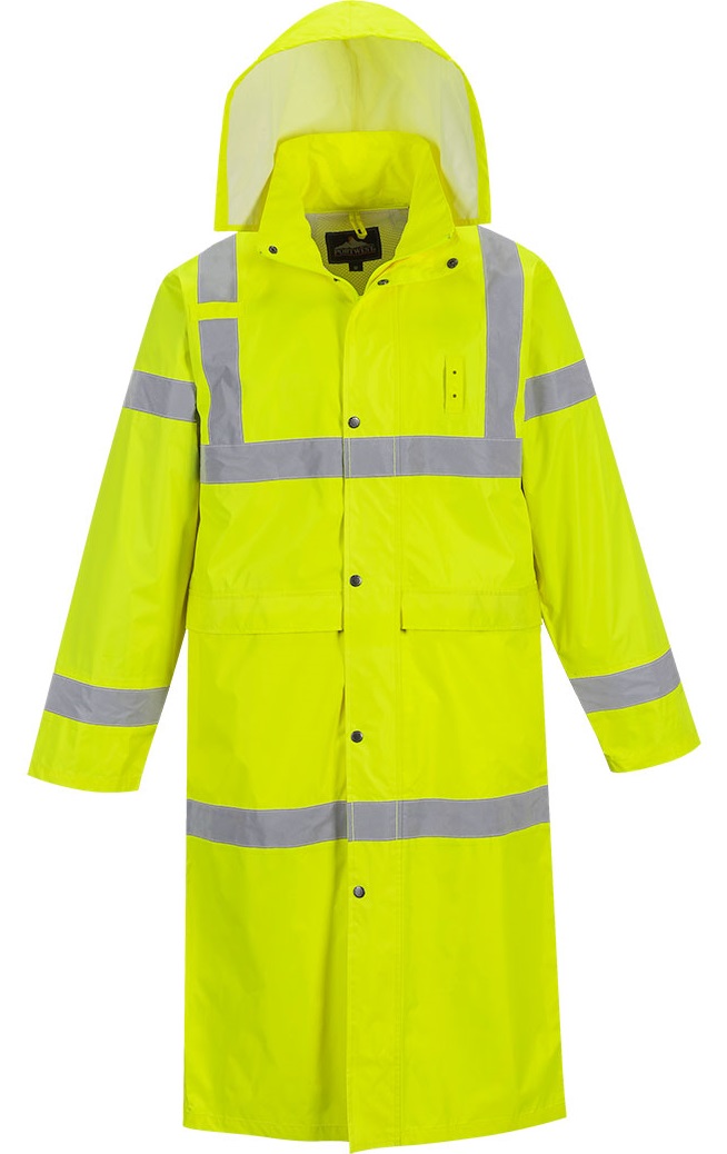 Portwest 190T H445 Warning protection raincoat 122cm length bright yellow