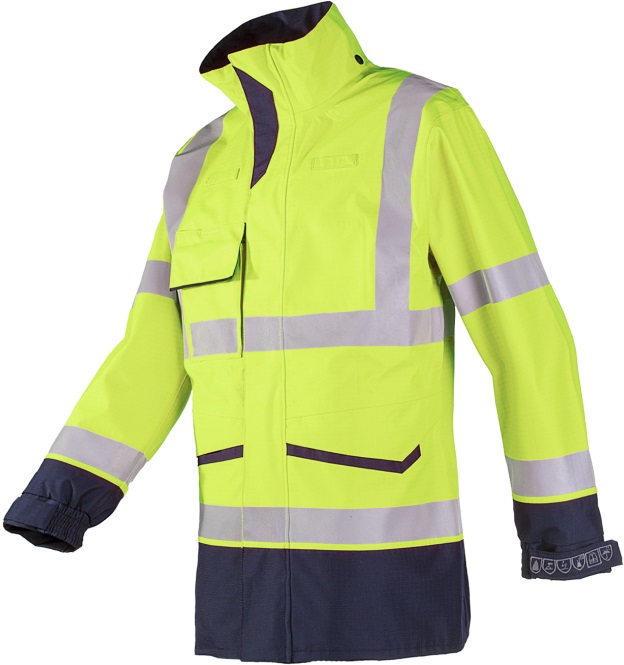 7229_278_A2_ET1_SIL Sioen Falcon 7229A2ET2 Multinorm high visibility rain jacket