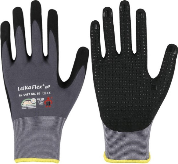 LeiKaFlex 1487 Star nitrile protective gloves with knobs