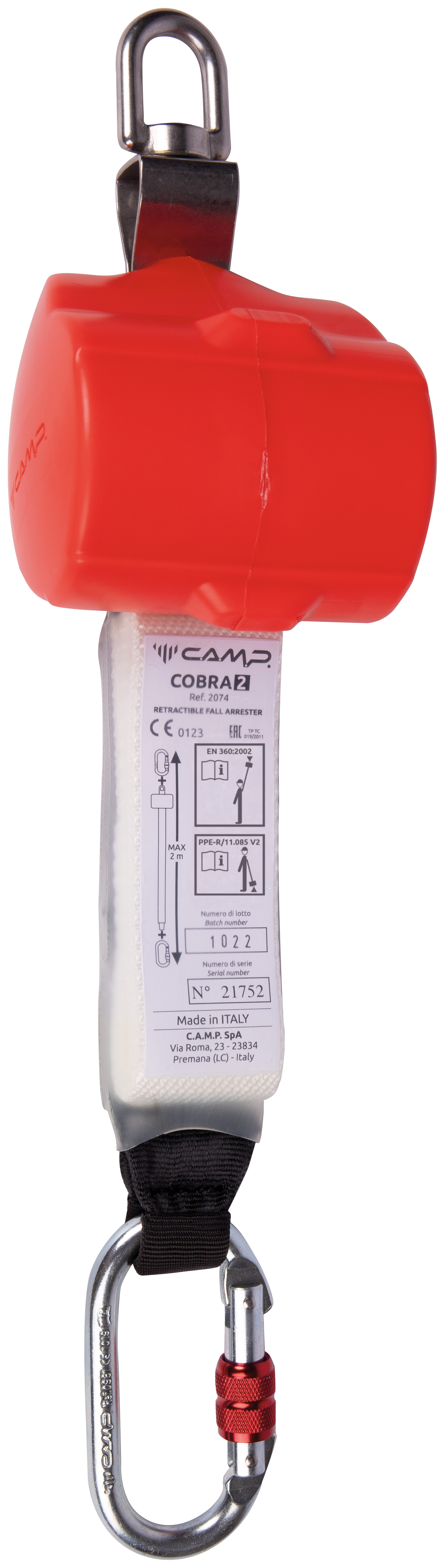 C.A.M.P Cobra 2 m fall arrest system with retrieval device