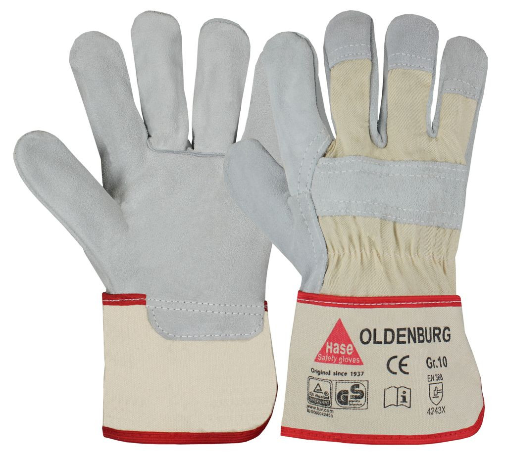 Hase 212100 OLDENBURG Protective gloves made of cowhide split leather