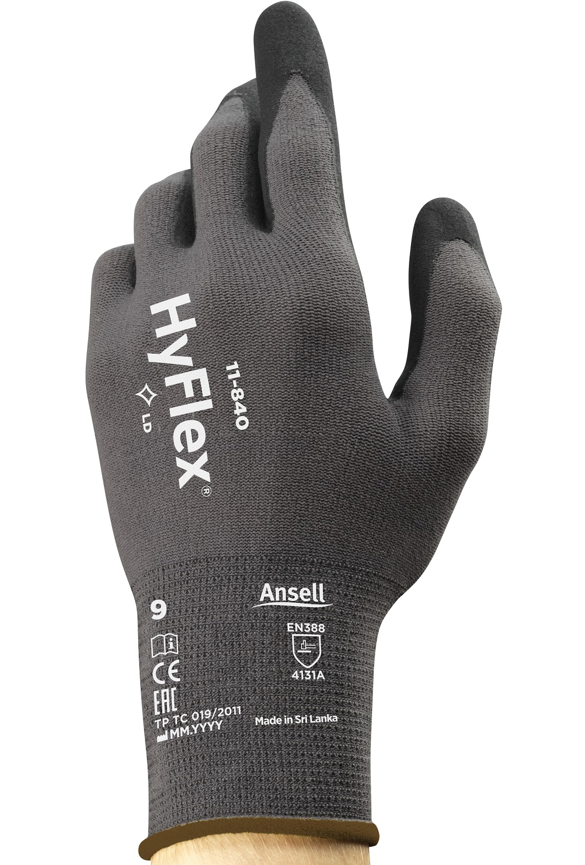 Ansell HyFlex 11-840 Nitrilschaum-Schutzhandschuhe teilbeschichtet