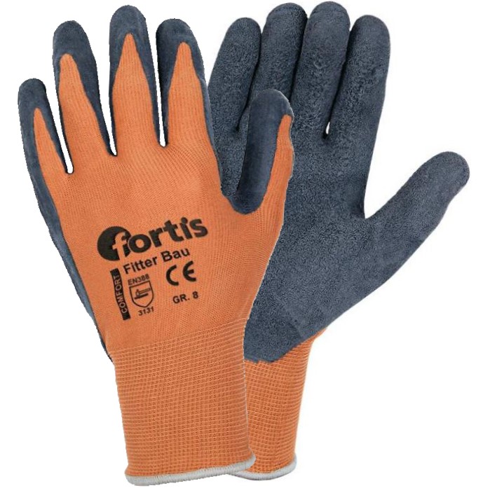 Fitter_Bau Fortis Comfort Fitter Bau Knitted Gloves orange-black