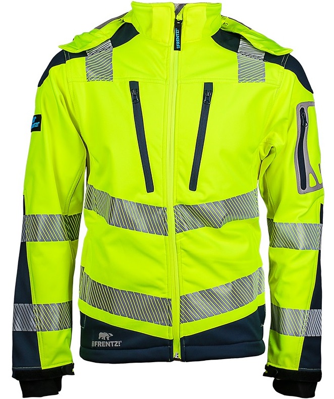 Pro-Fit 9711 warning protection softshell jacket bright yellow-black