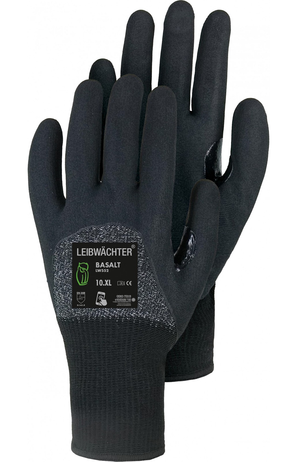 Leibwächter LW552 Basalt Boost Nitril-Schutzhandschuhe 3/4-beschichtet
