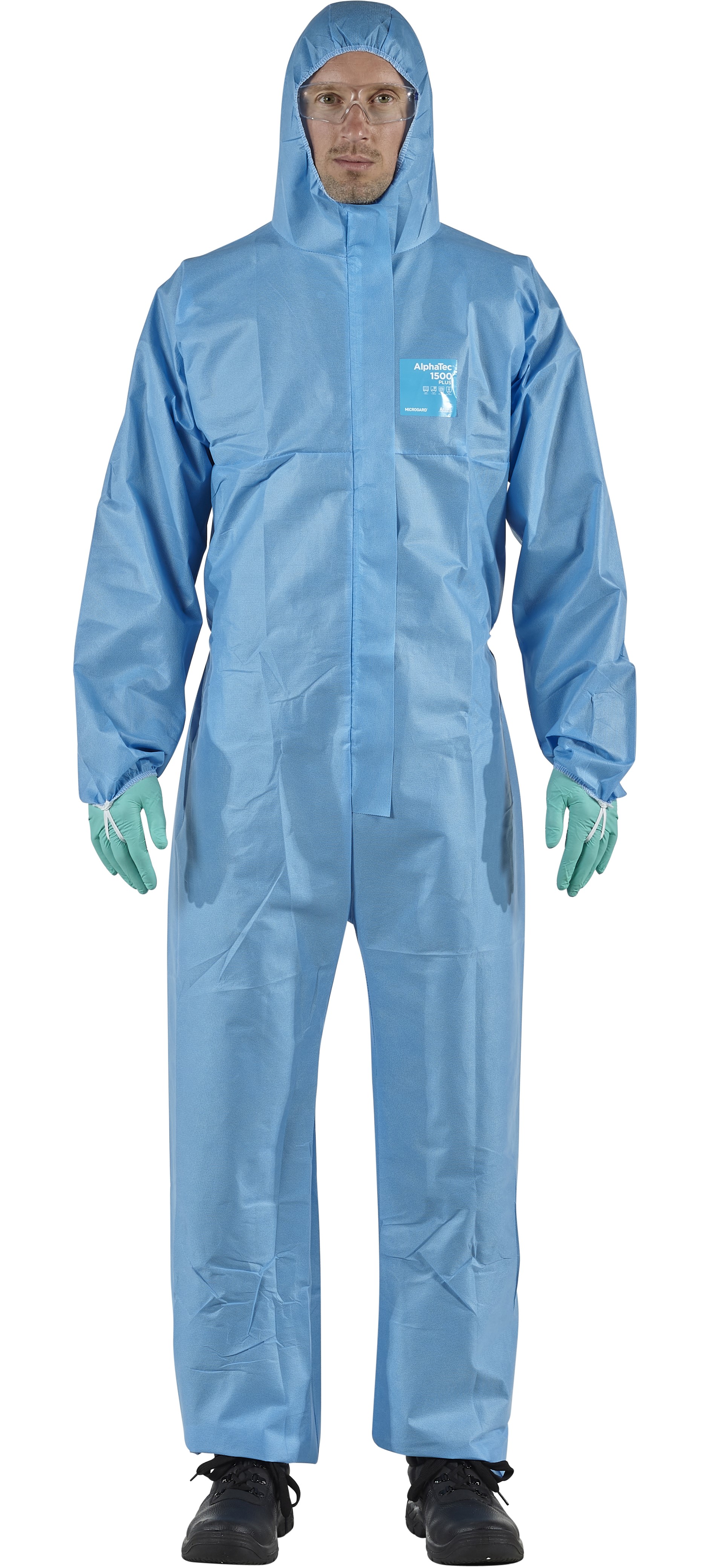 47752 Microgard / AlphaTec 1500 Plus Overall with hood model 111 light blue