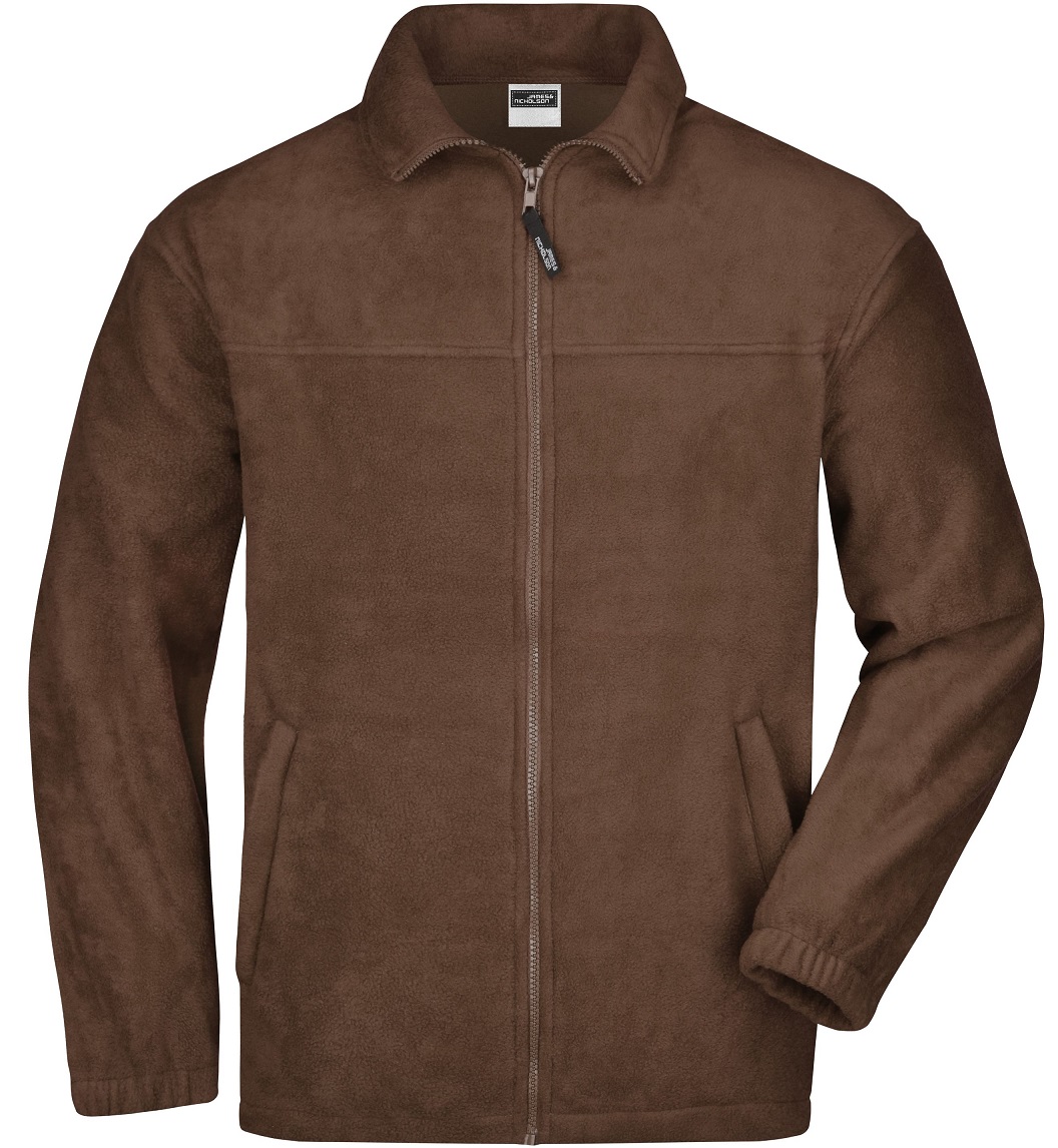 JN044_brown James & Nicholson JN044 Full-zip fleece jacket in 11 colours