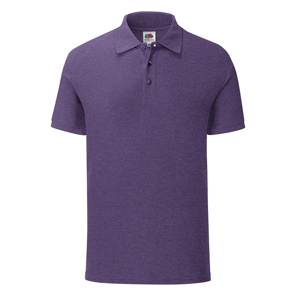 63-044-HP_Heather_Purple_front Fruit of The Loom Iconic Polo in 22 colours