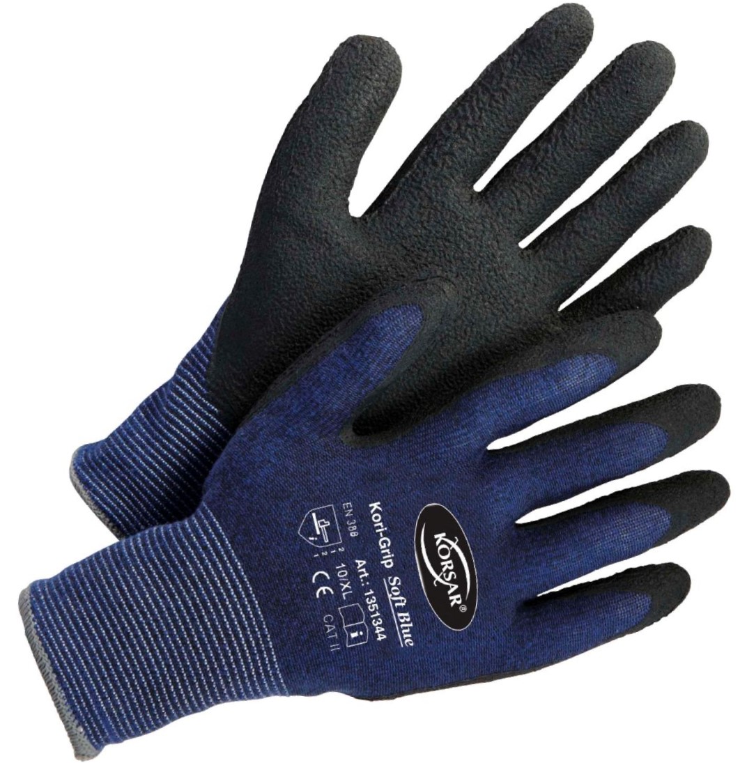 100_42738 Korsar Kori-Grip Soft Blue latex foam protective gloves