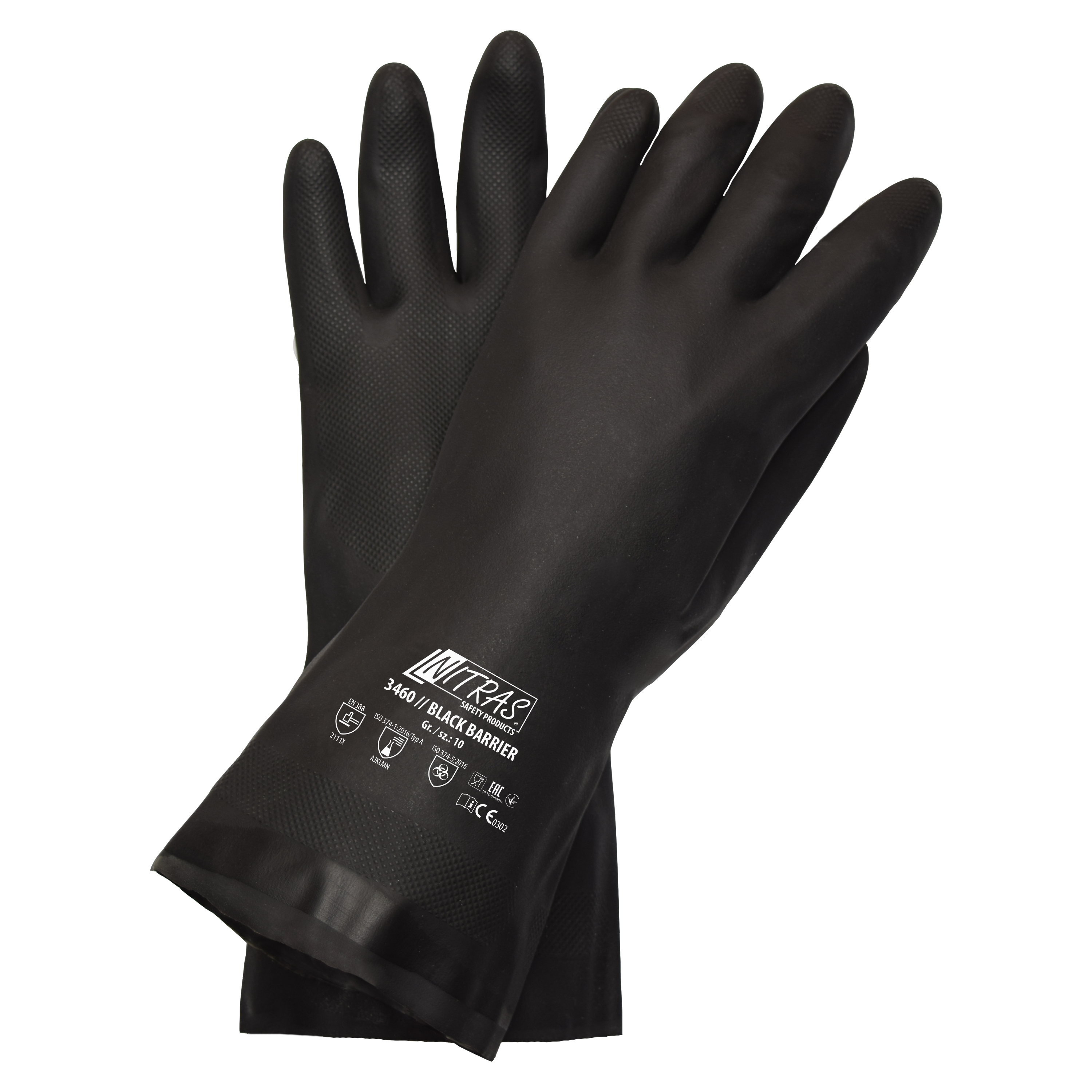 Nitras 3460 Black Barrier Chloropren-Chemikalienschutzhandschuhe