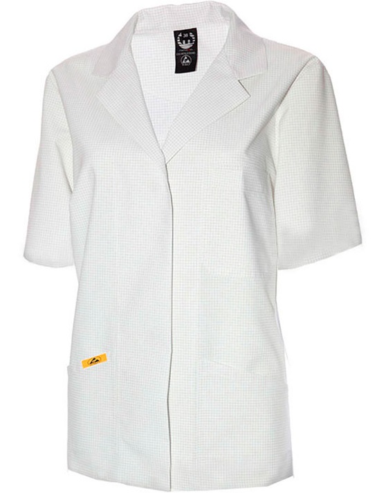 ESD Ladies Jacket short sleeve white 155g/m²