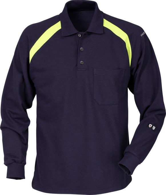 100472-540-b1 Fristads 100472 Flamestat polo shirt long sleeve 784 PFLA