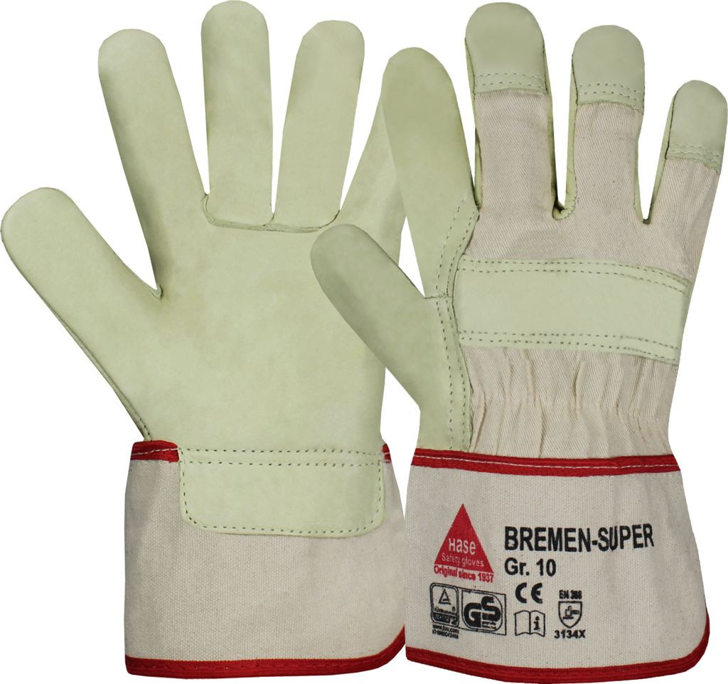Hase 293000 BREMEN-SUPER cow grain leather protective gloves
