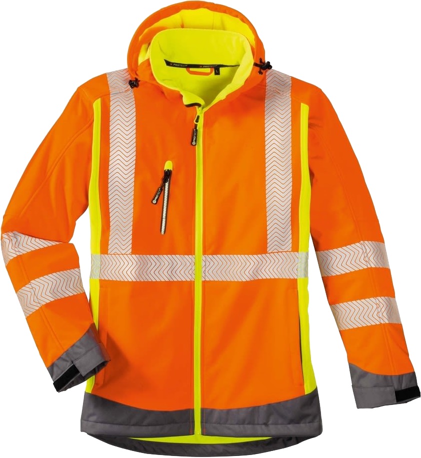 3470 4 Protect HOUSTON 3470 Warning protection softshell jacket light orange zippable