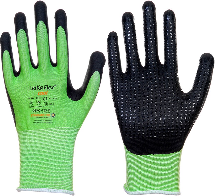 001477 LeiKaFlex 1477 Cool nitrile protective gloves with knobs