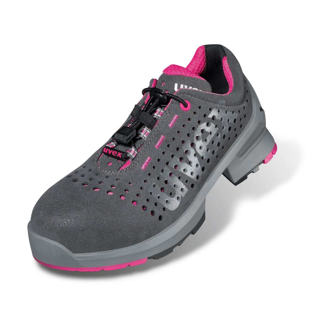 uvex 1 ladies 85618 perforated low shoes S1 SRC, width 11, grey/pink