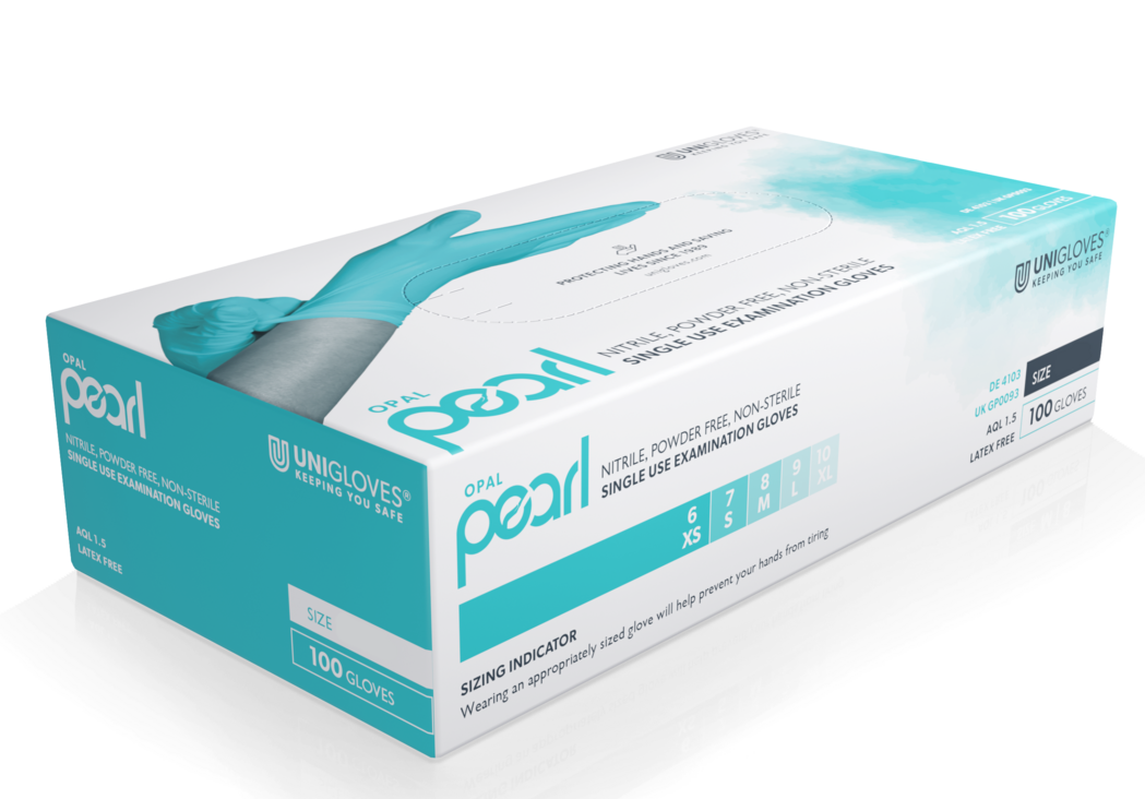 Unigloves Opal Pearl Nitril-Einweghandschuhe puderfrei