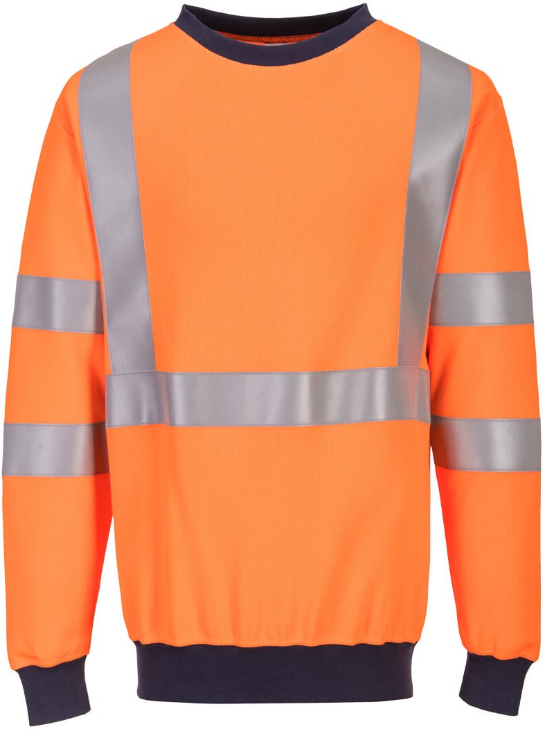 FR703ORR Portwest FR703 high visibility sweatshirt with heat protection